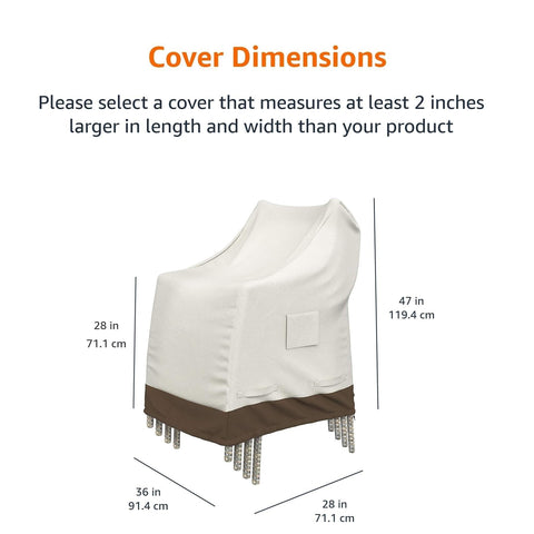 Cover shielding chairs from rain and snow during off-season storage