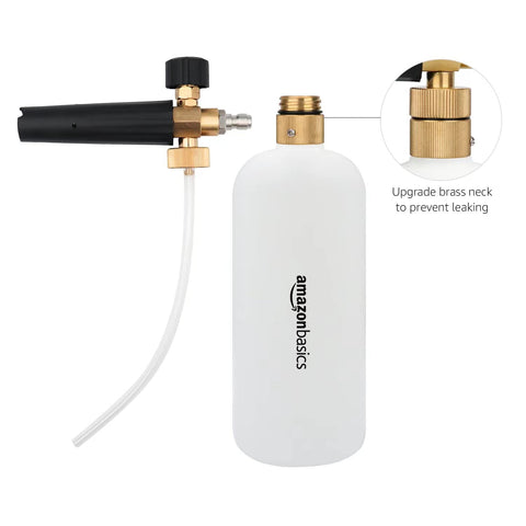 Amazon Basics quarter-inch quick connector enables fast washer setup.