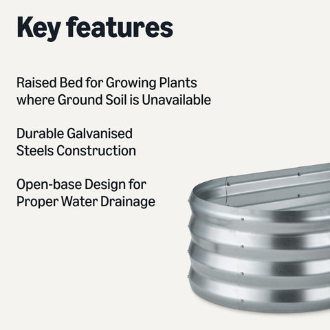 Amazon Basics galvanized steel raised bed demonstrates durable outdoor construction.