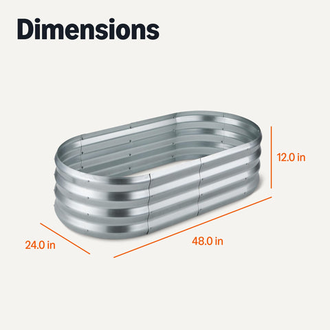Amazon Basics silver finish raised garden bed complements outdoor spaces.