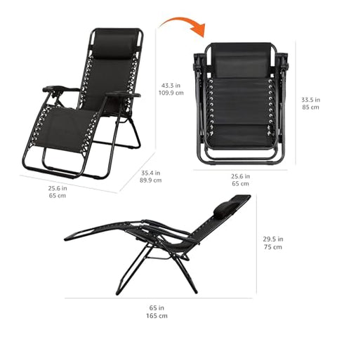 Amazon Basics reclining mechanism in use for easy upright to lean-back transition.