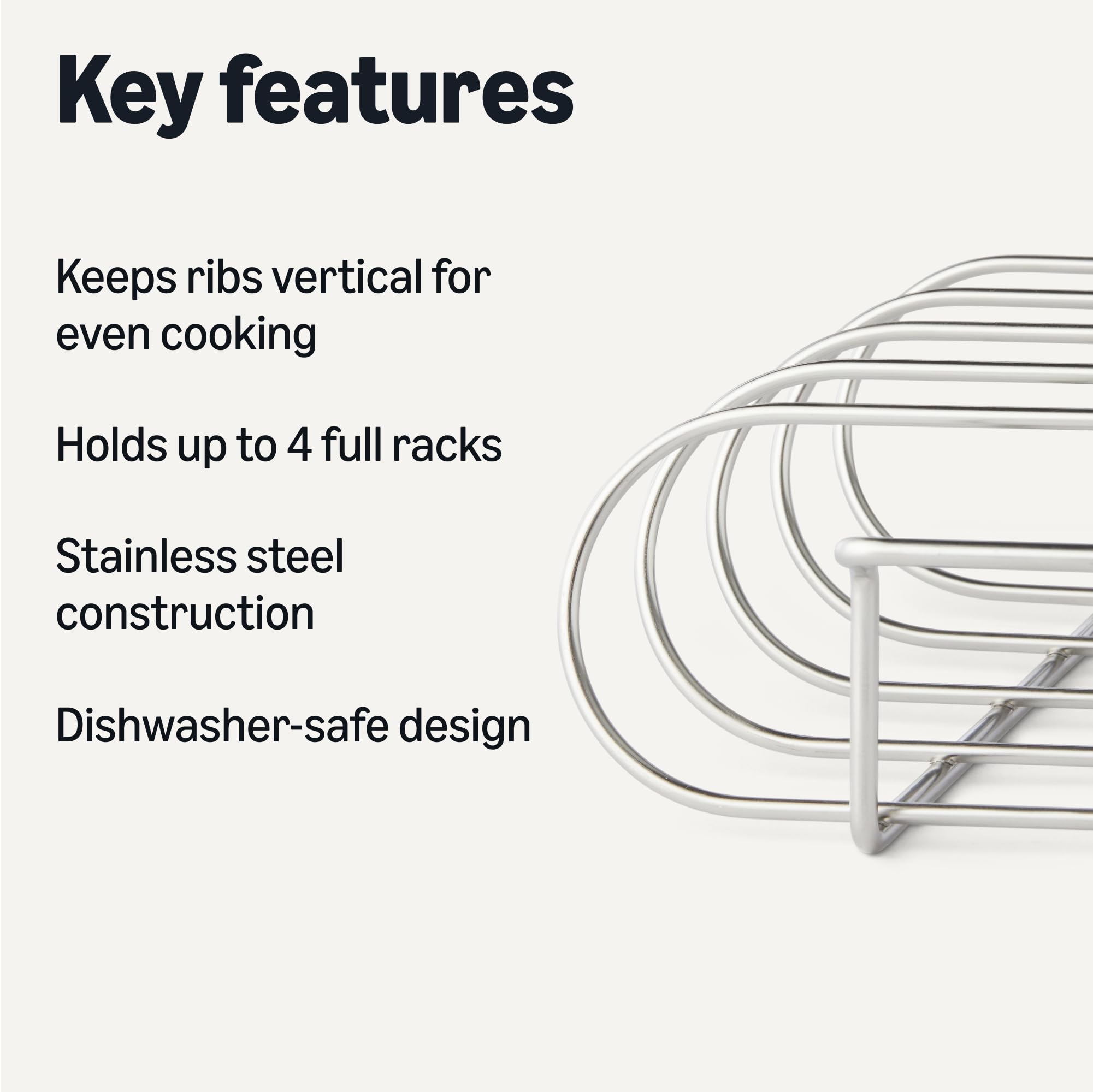 Amazon Basics rib rack holds up to four full racks for large cooks.
