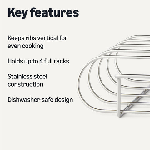 Amazon Basics rib rack holds up to four full racks for large cooks.