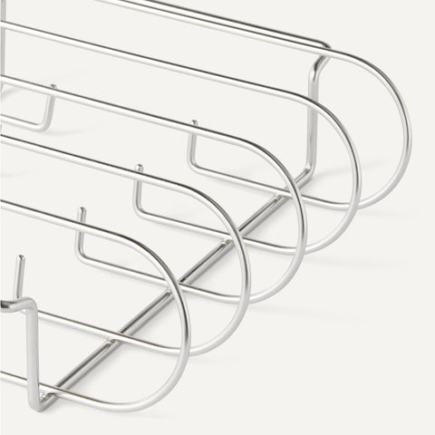 Amazon Basics rib rack on grill for outdoor cooking or oven use.