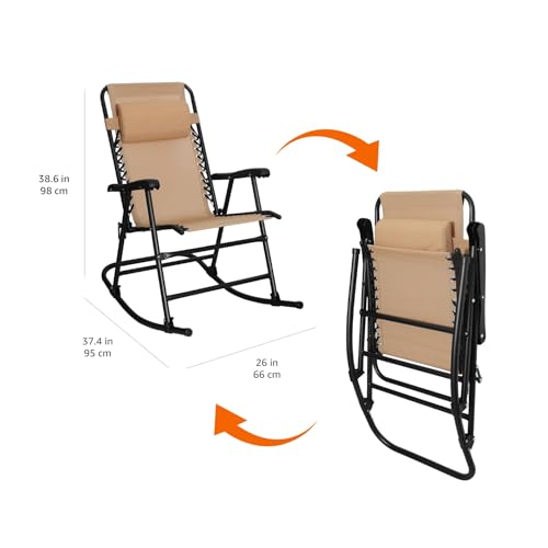 Amazon Basics rocking chair with ergonomic design supports back and arms