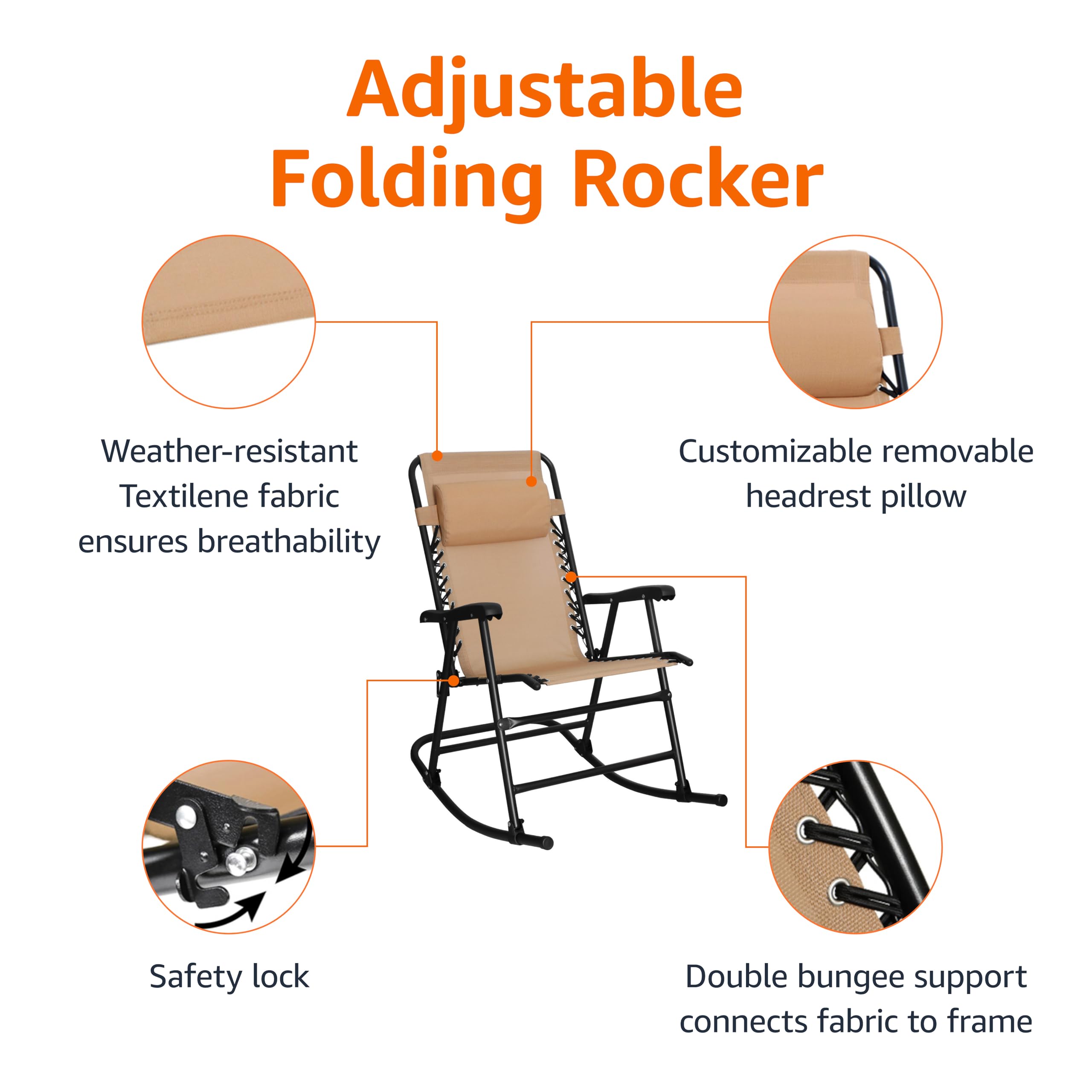 Amazon Basics powder-coated frame ensures lasting outdoor use