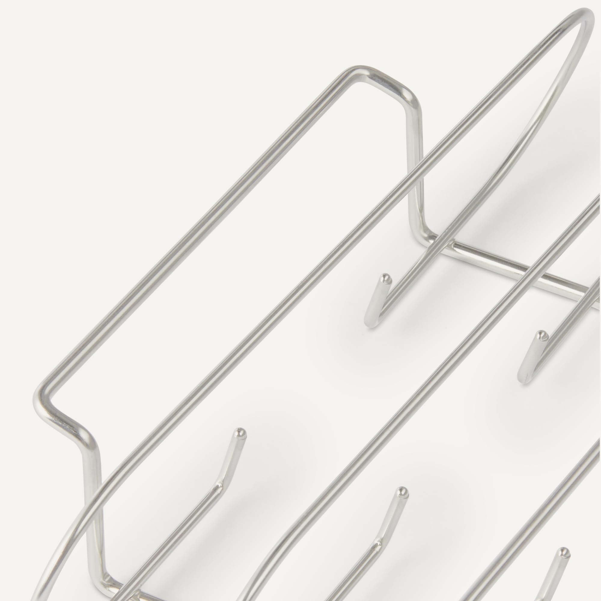 Amazon Basics rib rack dishwasher-safe stainless steel for quick cleanup.