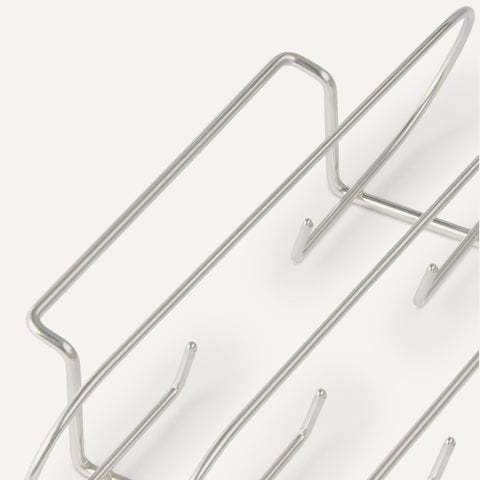 Amazon Basics rib rack dishwasher-safe stainless steel for quick cleanup.