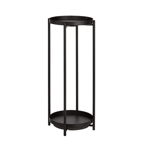 Amazon Basics two-tier plant stand with round top shelf, holds pots up to 9 inches