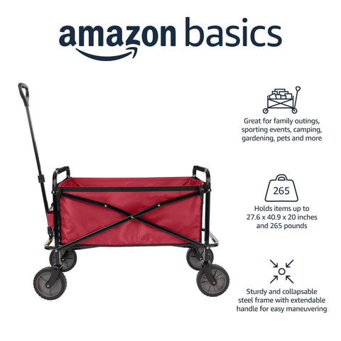 Amazon Basics wagon exterior pockets for quick access to tools and accessories.