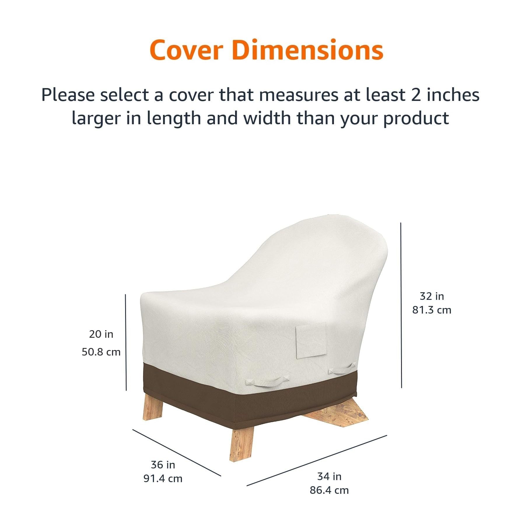 Amazon Basics beige-tan chair cover blends with outdoor decor while offering protection.