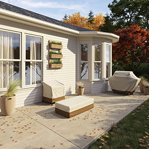 Amazon Basics beige-tan patio cover blends with outdoor space while protecting.