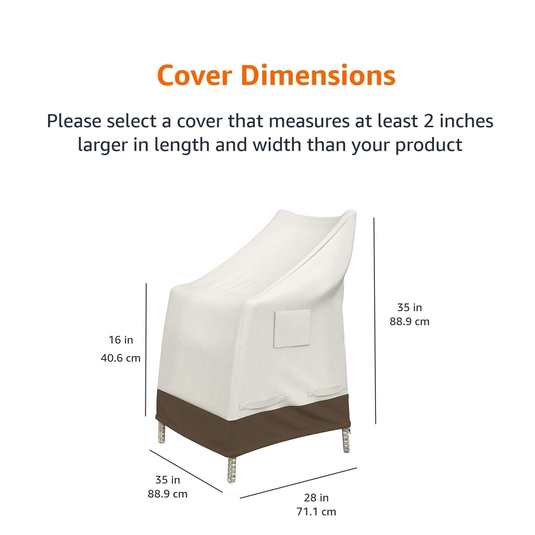 Amazon Basics chair cover fabric texture shows woven material for durable outdoor use