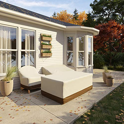 Amazon Basics outdoor chair cover provides all-weather protection for patio furniture.