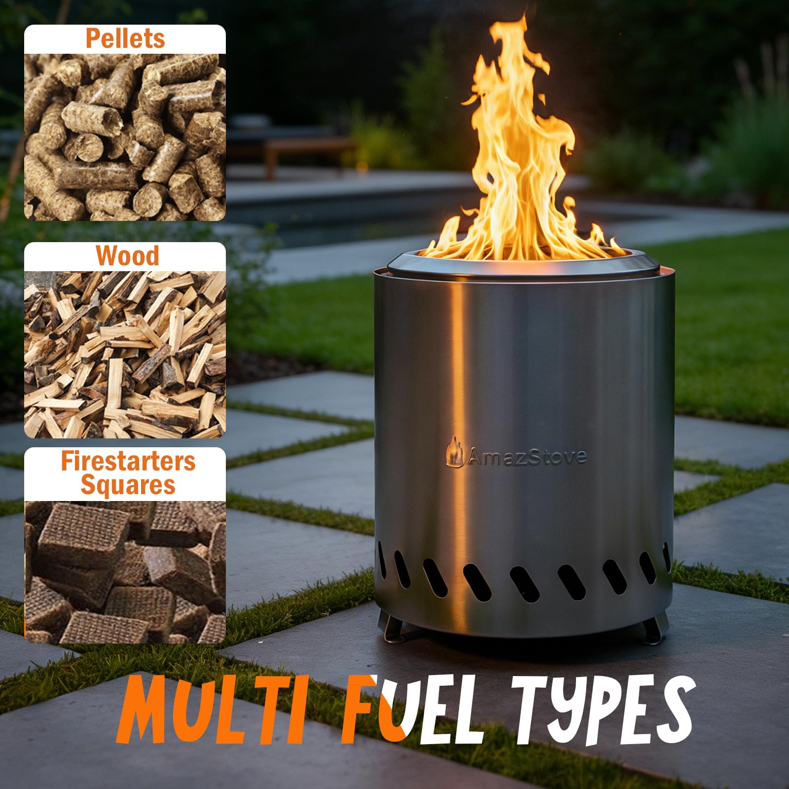AmazStove dual updraft safety for cleaner, low-smoke burning