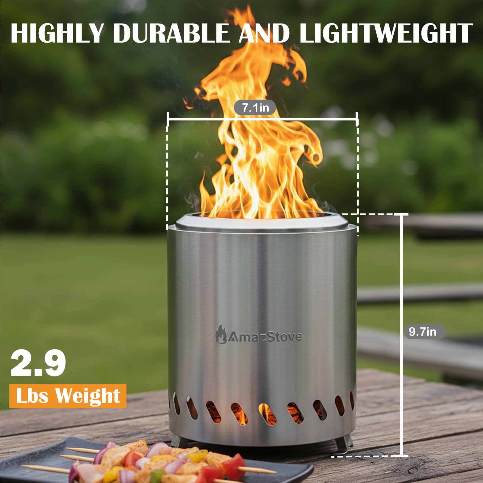 AmazStove durable-304-stainless-steel-body ensures lasting outdoor performance.