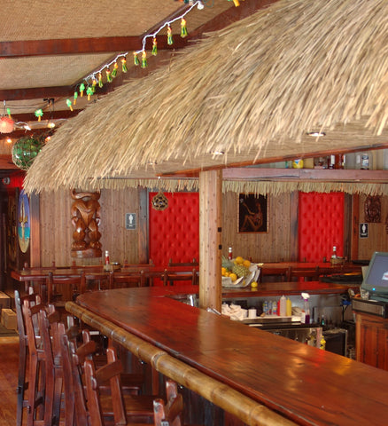 amaZulu Thatch Roll installed on batons demonstrates easy DIY installation.