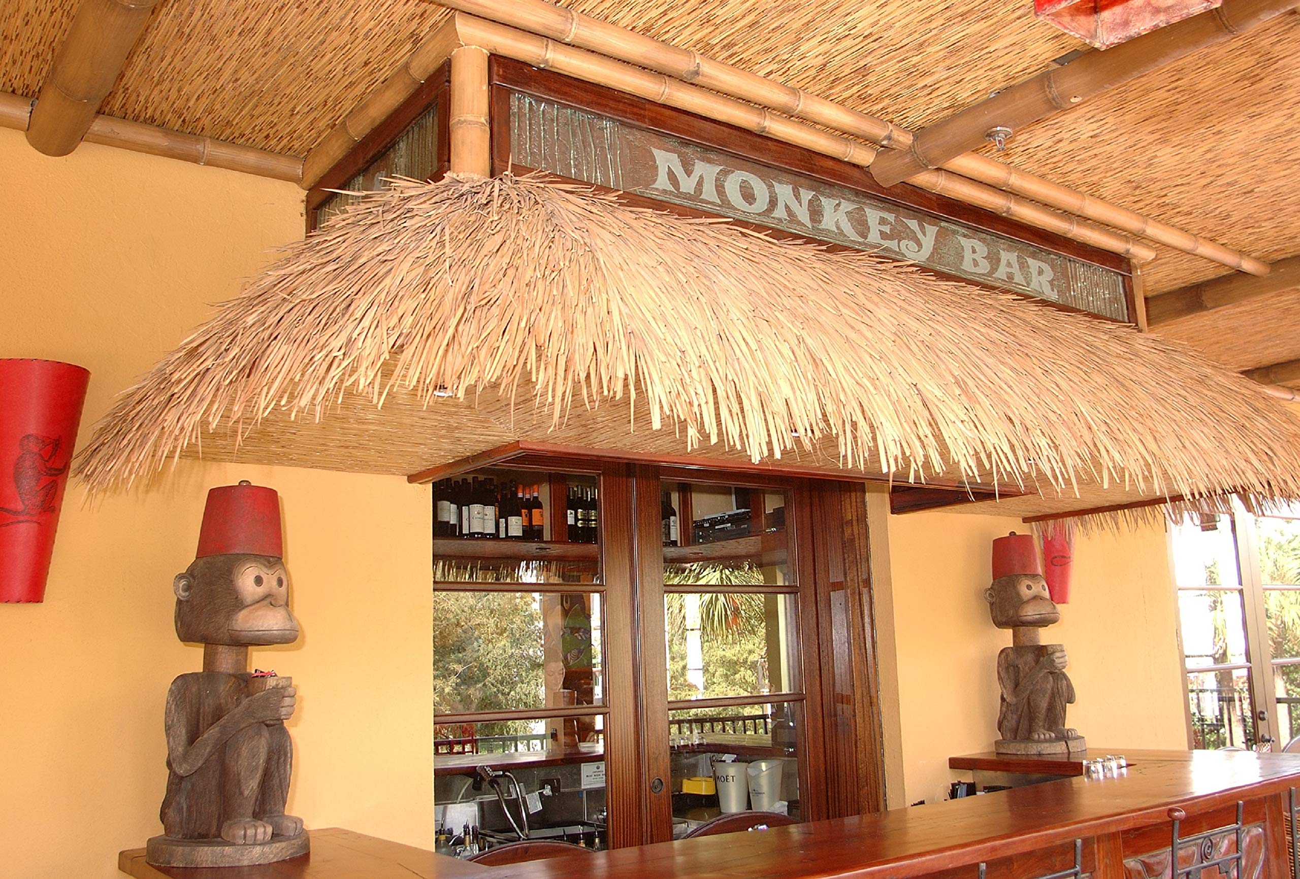 amaZulu Natural tan thatch roll ideal for tiki bars or patio umbrellas.