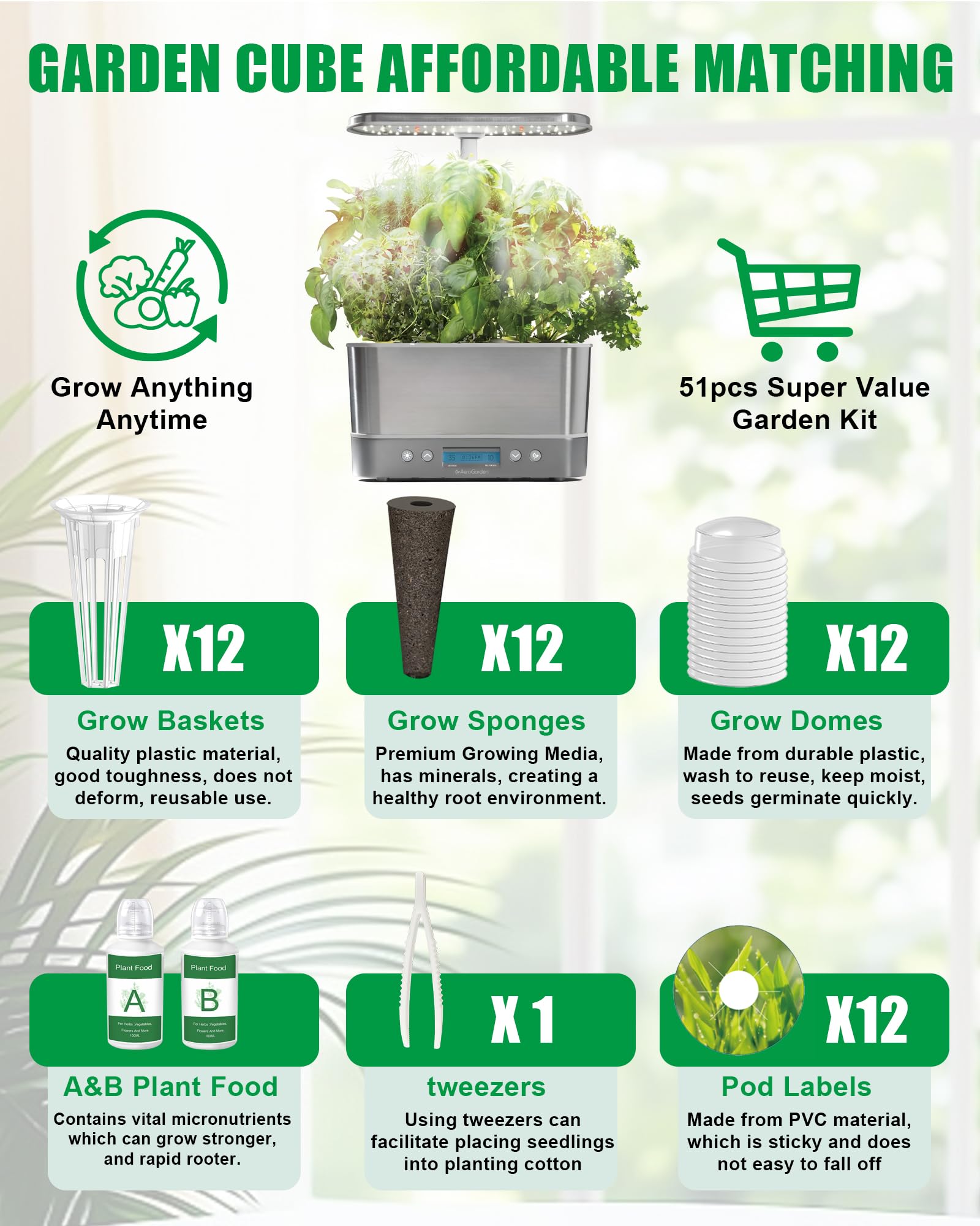 Ambgrow grow baskets 12-pack compatible with standard net cups.