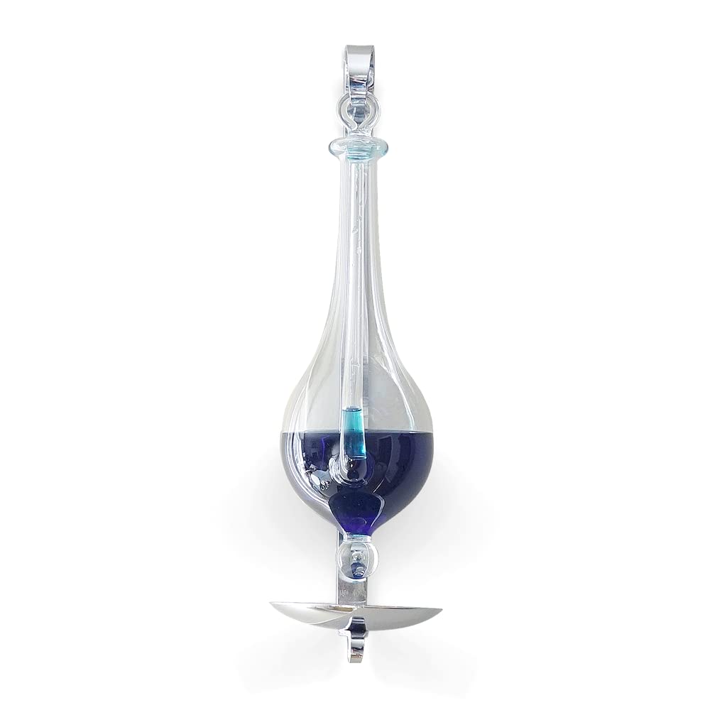 Ambient Weather B1025C antique storm glass wall mount shows atmospheric pressure changes.