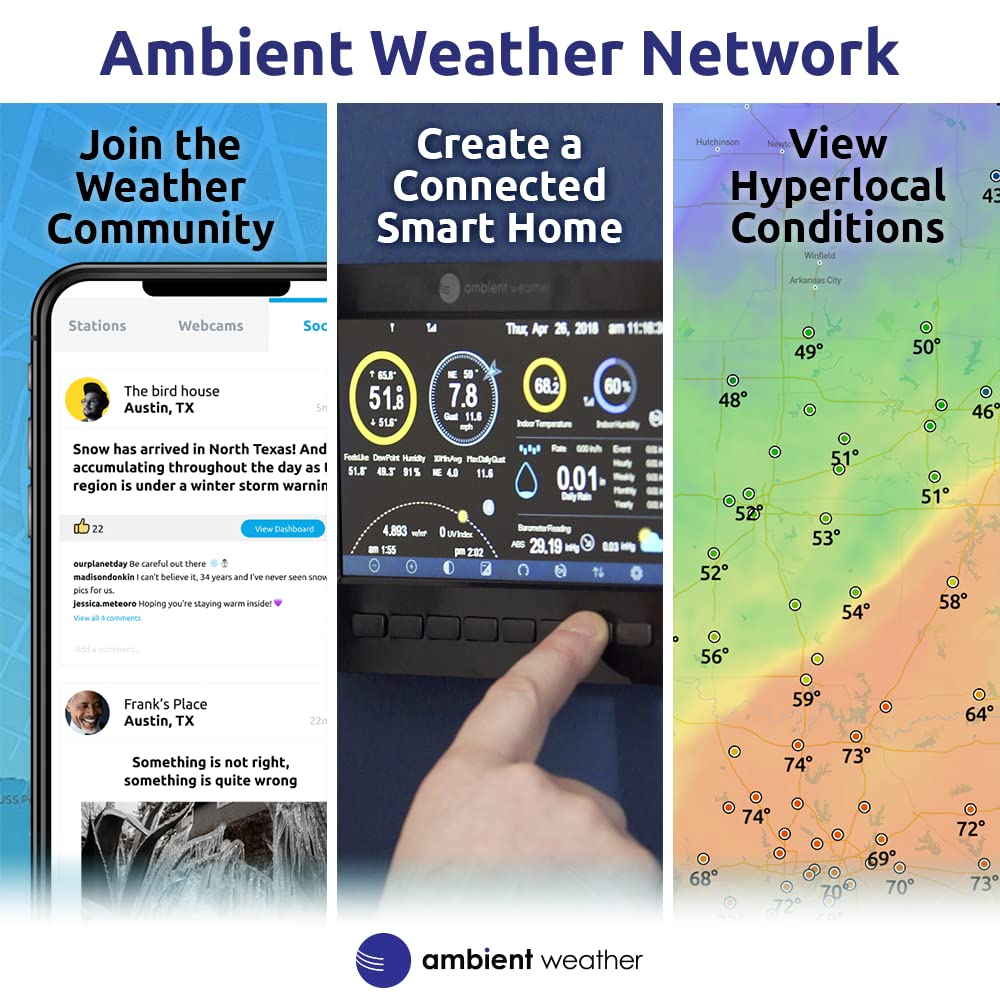 Ambient Weather WH31SM compact sensor with AA battery power for flexible placement.