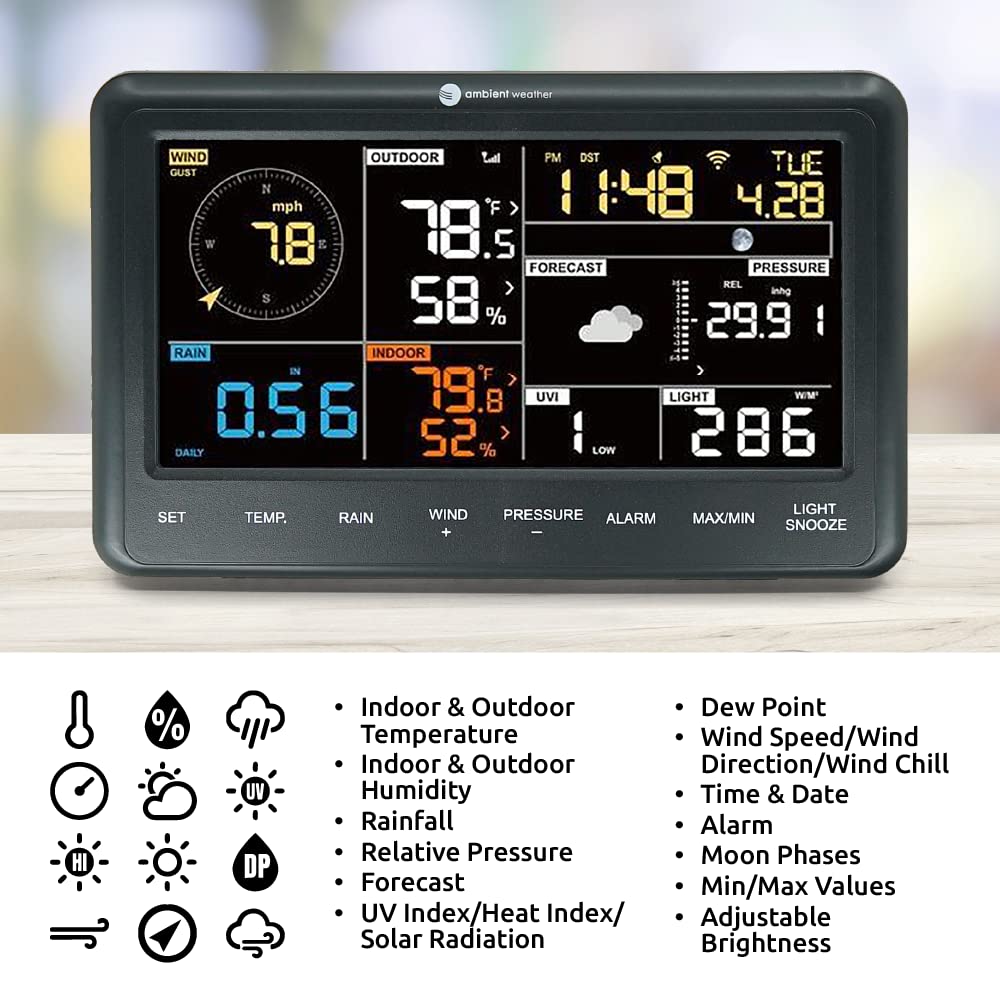 Ambient Weather WS-2902 LCD color display for quick weather checks