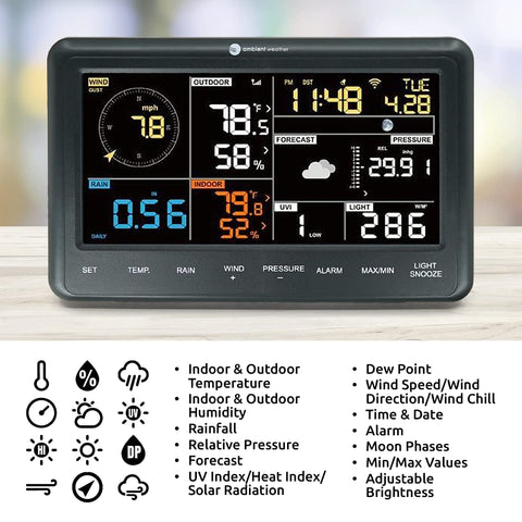 Ambient Weather WS-2902 LCD color display for quick weather checks