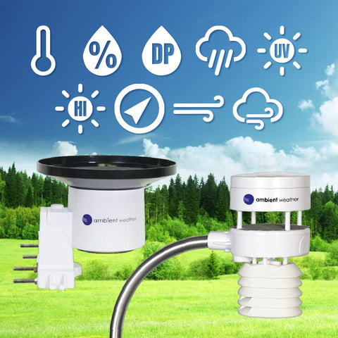 Ambient Weather WS-5000 indoor-outdoor thermo-hygro-barometer for humidity and temperature