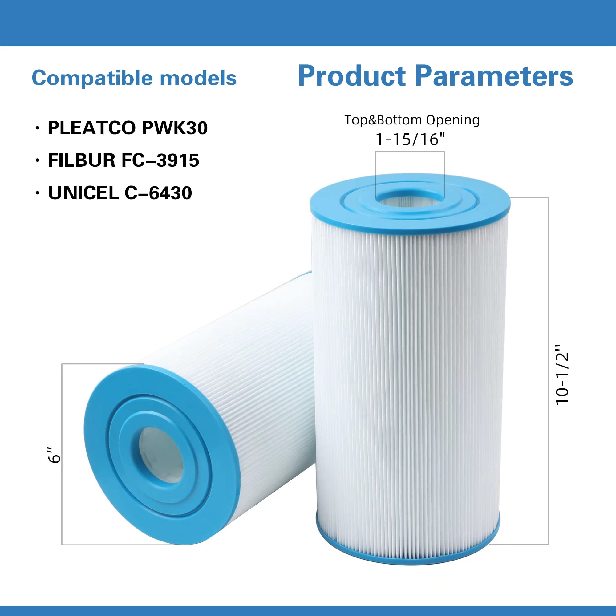 AmiBron 71825 spa filter side view showing durable housing for longevity