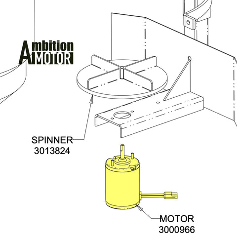 AMBITIONMOTOR salt spreader motor mounted on ATV/UTV for efficient winter road treatment.