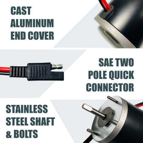AMBITIONMOTOR IP67 sealed motor withstands water and dust exposure during outdoor use.