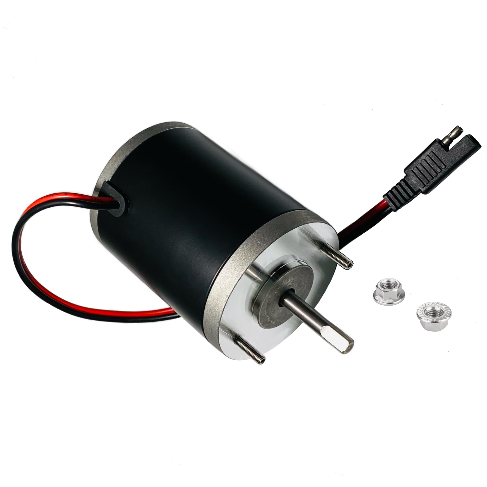 AMBITIONMOTOR salt spreader motor for ATV installation in winter conditions.