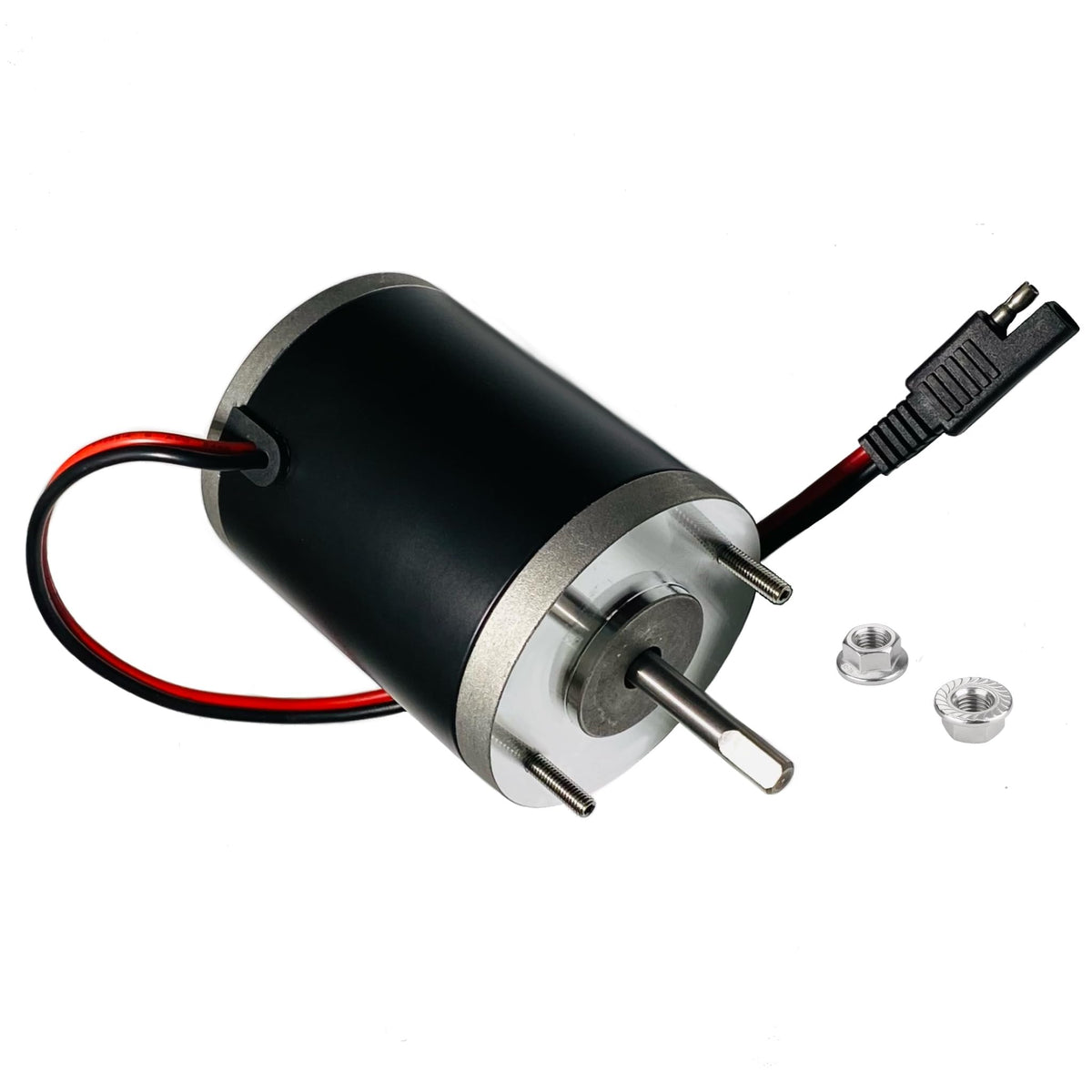 AMBITIONMOTOR salt spreader motor for ATV installation in winter conditions.
