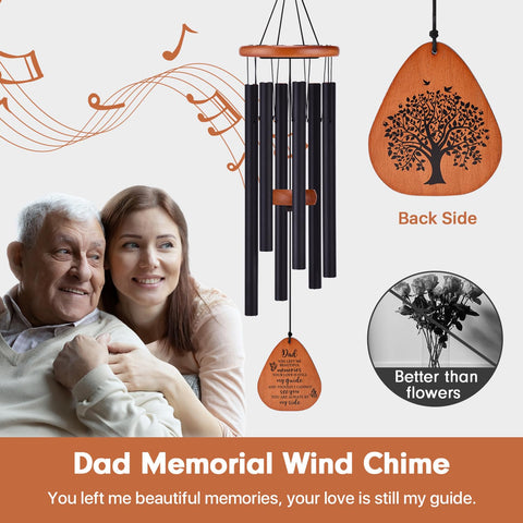 AMBOBE 32-inch wind chime outdoors, ideal for porch or garden memorial spaces.