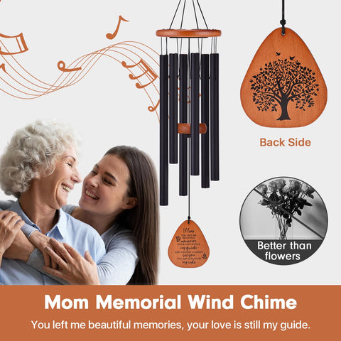 AMBOBE 32-inch wind chimes ideal for serene garden memorial display.