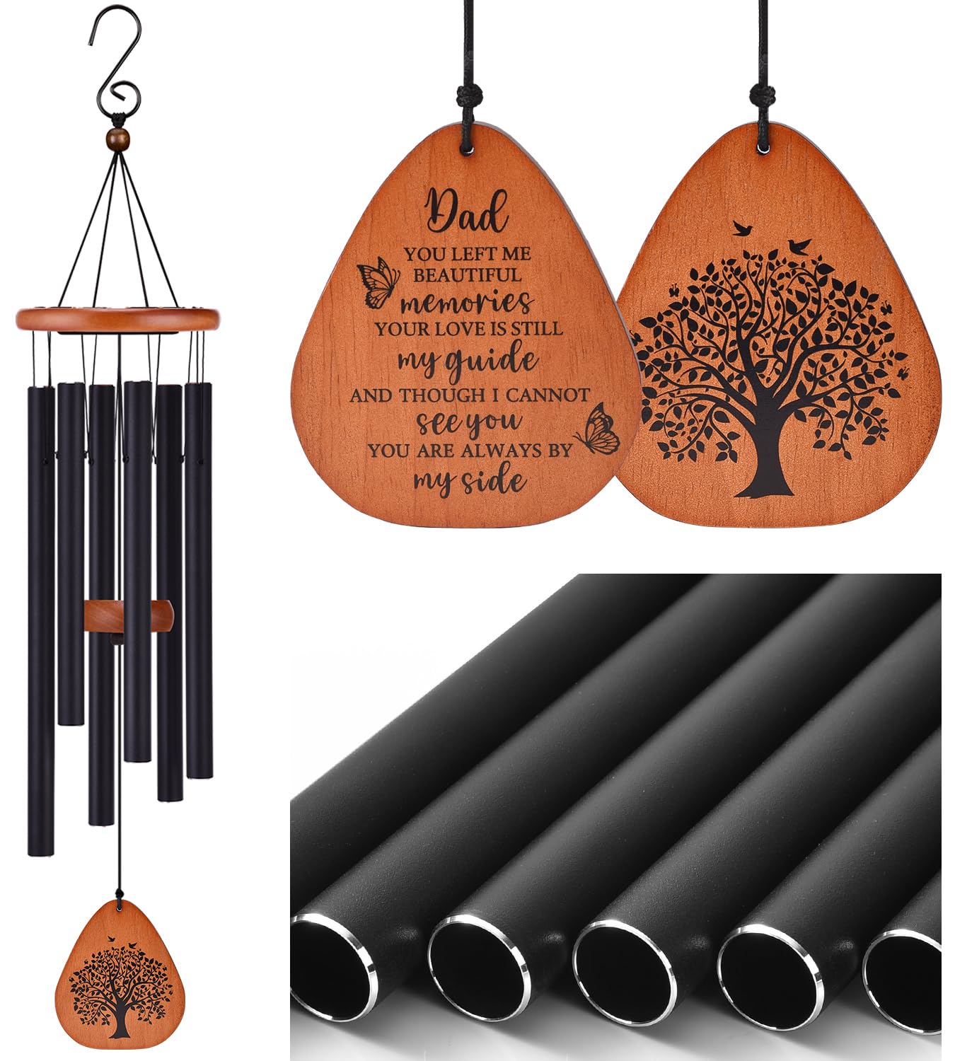 AMBOBE memorial wind chime teardrop shape for outdoor remembrance and soothing tones.