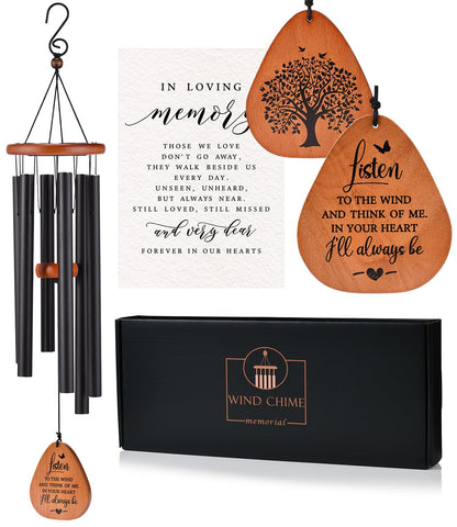 AMBOBE memorial wind chimes in gift box with Tree of Life symbol for soothing outdoor ambiance.