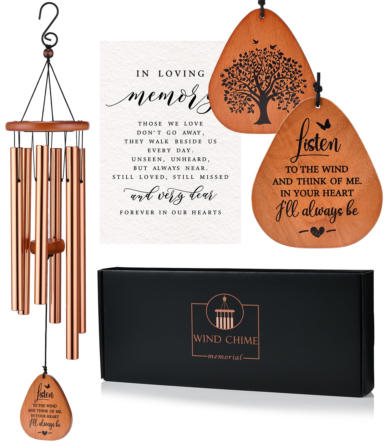 AMBOBE Memorial Wind Chimes teardrop sail Tree of Life for peaceful reflection