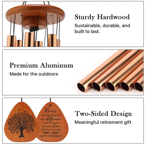 AMBOBE wind chime anodized copper tubes producing melodic tones