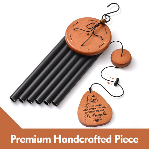 AMBOBE wind chime sail features tear-drop shape and tree motif for garden memorial display.