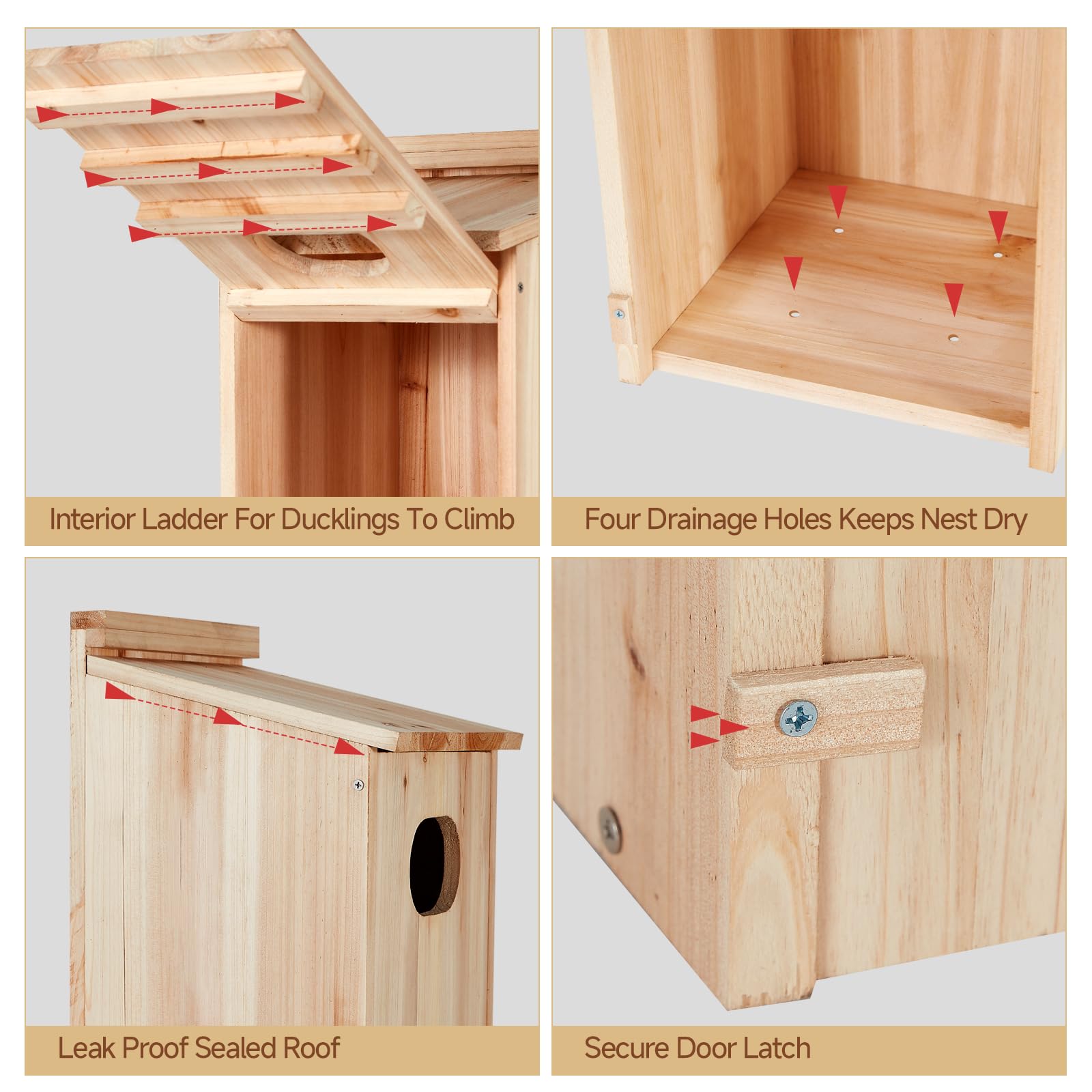 Amcortn Duck House in garden setting supports wildlife habitats.
