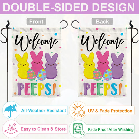 AMD PRINT Easter flag easy to hang on standard stands.