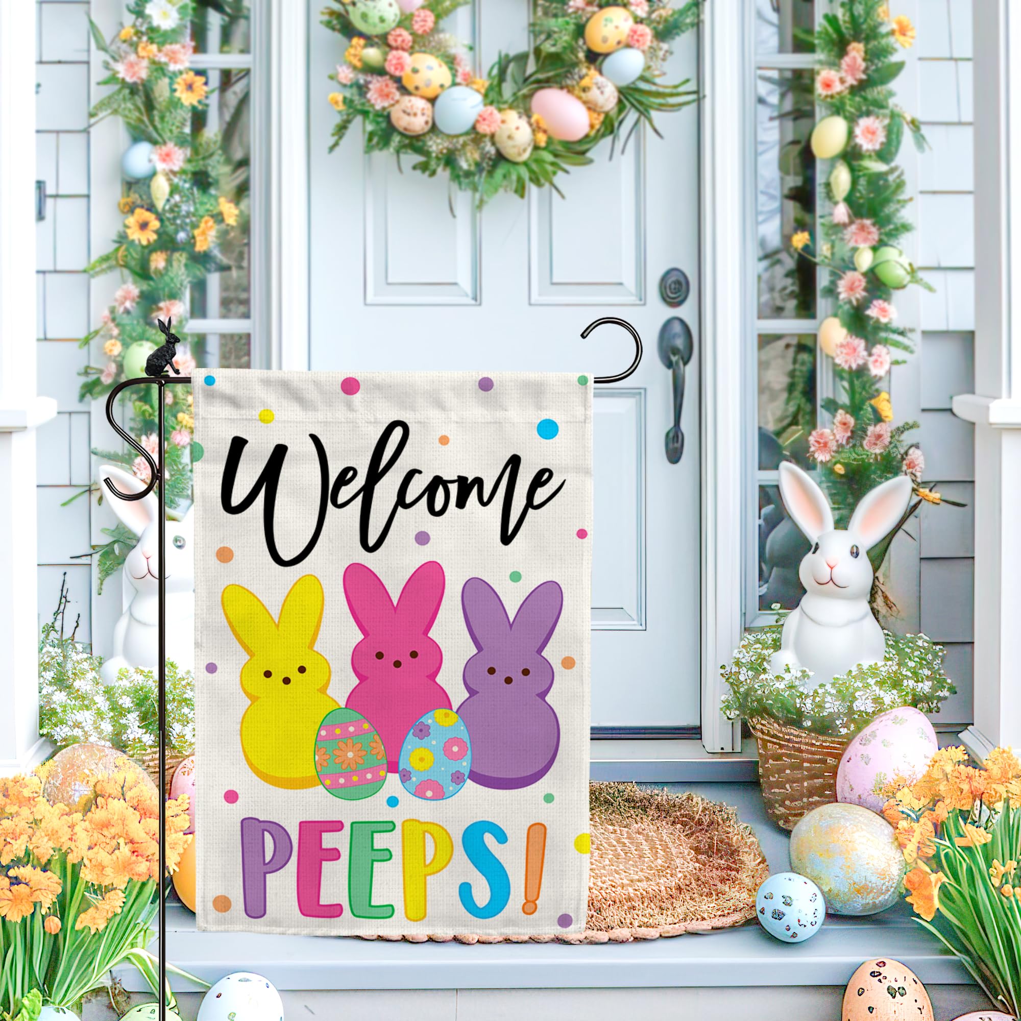 AMD PRINT festive Easter flag styling for porch and garden displays.