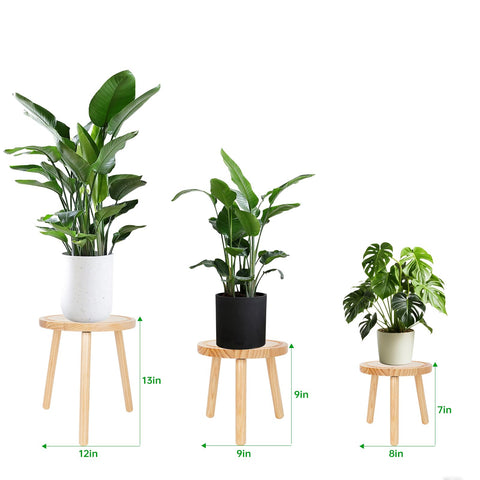 Amdermi 3-pack wood plant stand, 7-9h-8-9d, great for mid-size pots