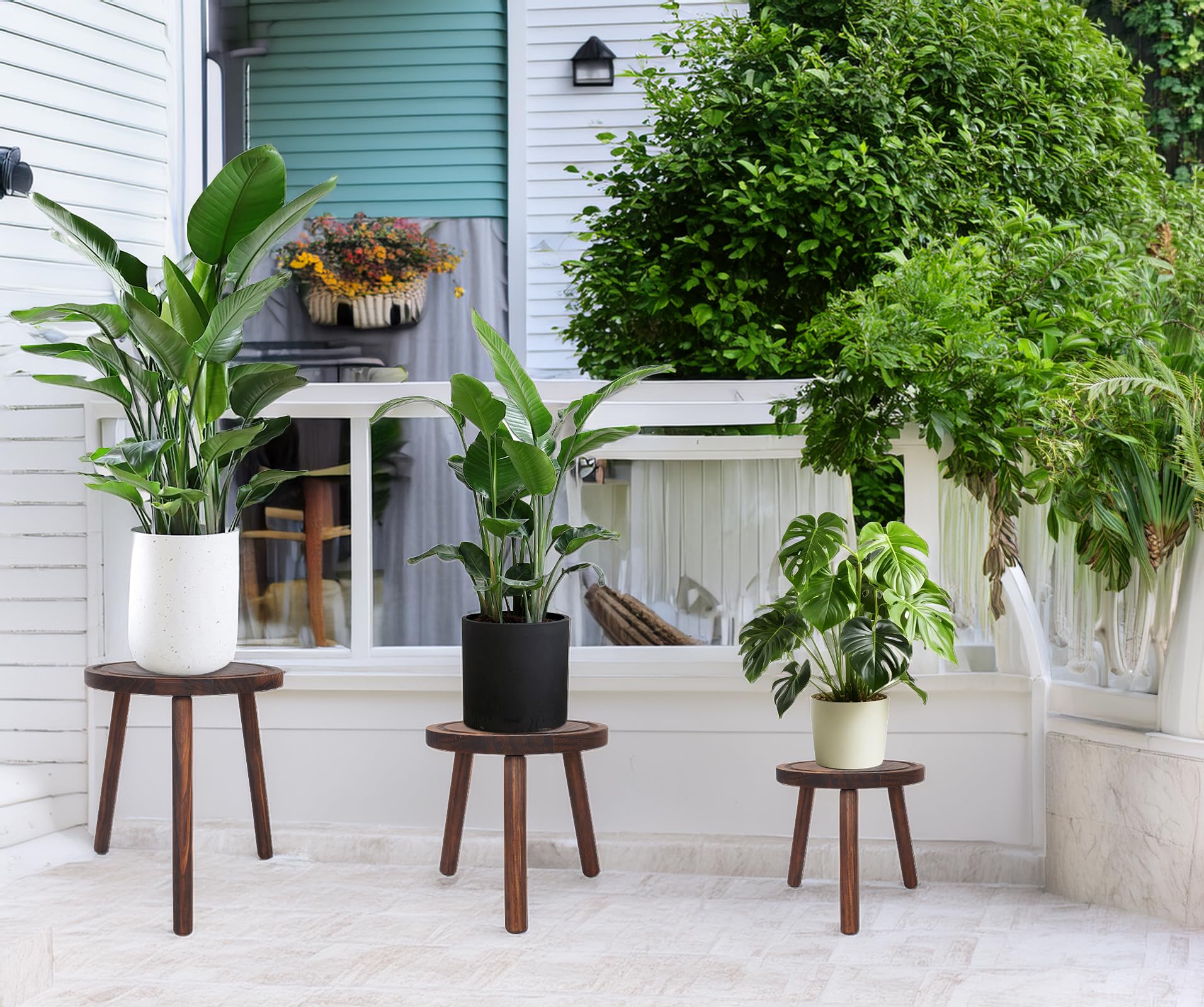 Amdermi wood plant stand daily-use reliability supports diverse planters.