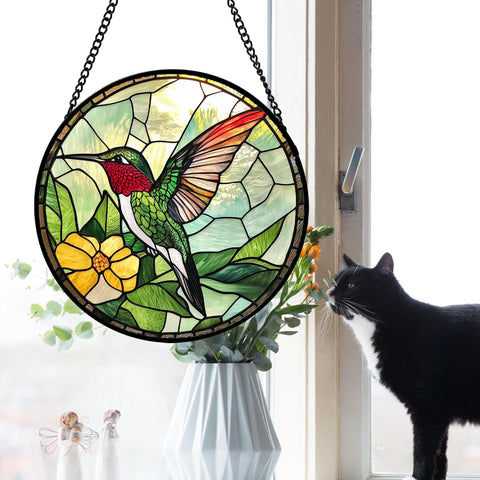 AMDERVEN artistic gift for bird lovers featuring glass hummingbird