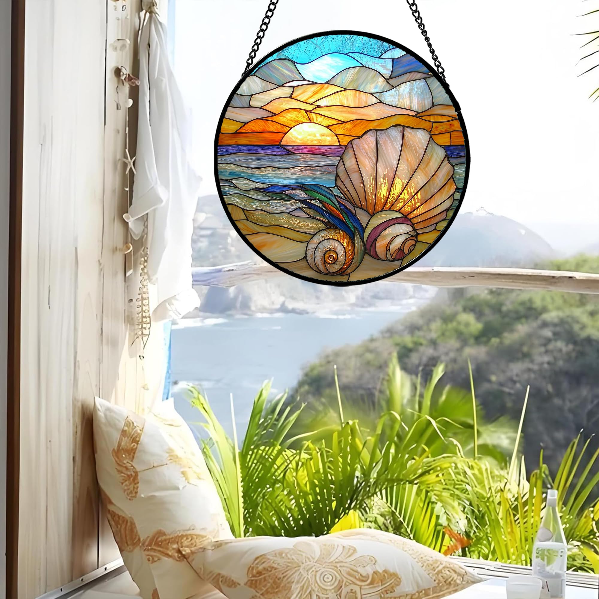 AMDERVEN conch sun catcher highlights indoor decor with warm light