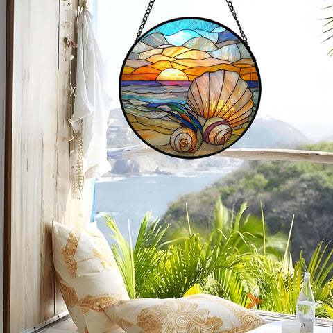 AMDERVEN conch sun catcher highlights indoor decor with warm light
