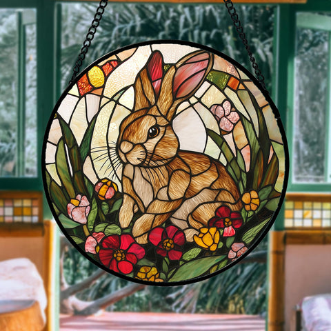 AMDERVEN durable stained glass suncatcher with sturdy metal fixtures for long-lasting display.
