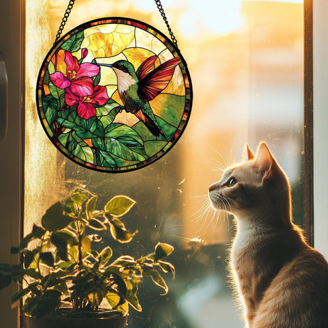 AMDERVEN green leaves suncatcher creates leafy glow in sunlight